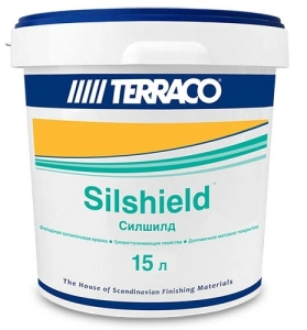 Краска фасадная силиконовая Terraco Silshield белая 15 л
