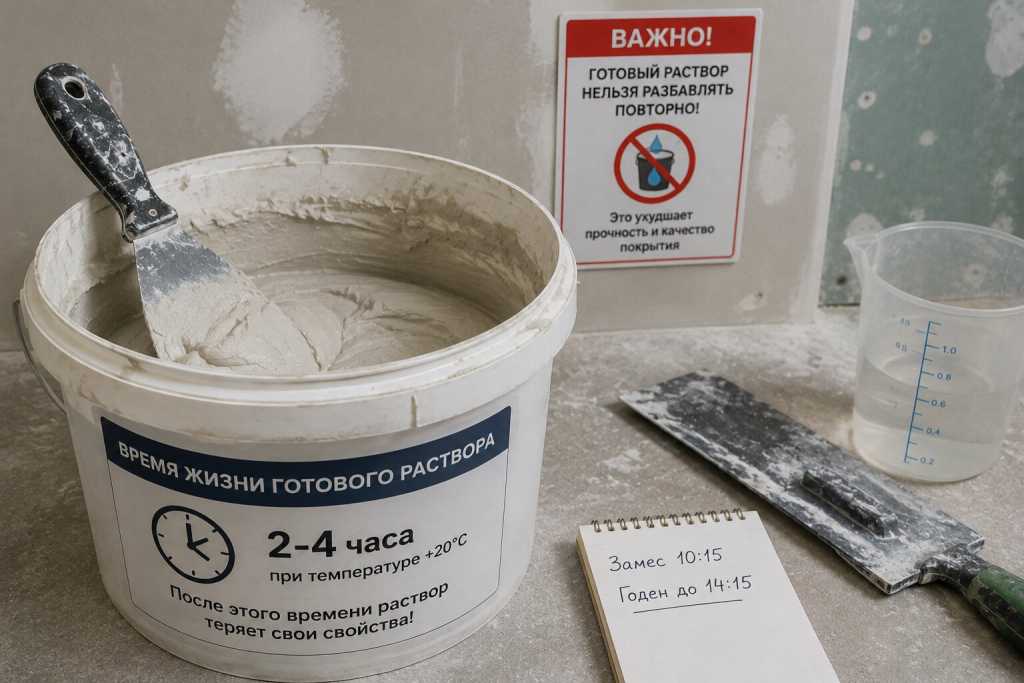 Сколько живёт готовый раствор шпаклёвки и почему его нельзя разбавлять повторно.jpg Сколько живёт готовый раствор шпаклёвки и почему его нельзя разбавлять повторно.jpg