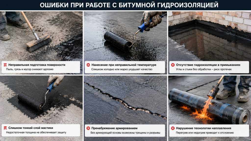 Какие ошибки чаще всего допускают при работе с битумной гидроизоляцией.jpg Какие ошибки чаще всего допускают при работе с битумной гидроизоляцией.jpg
