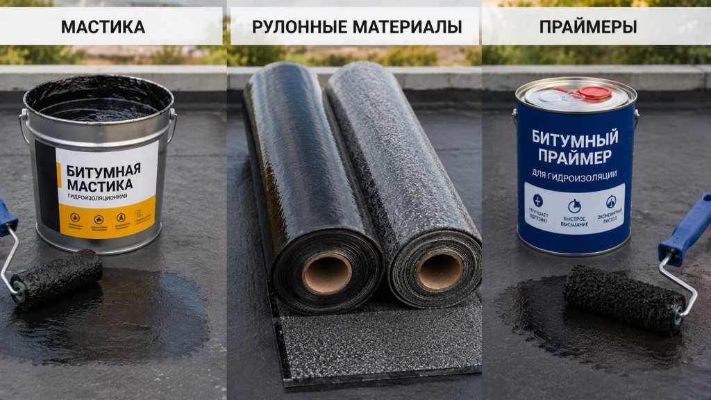 Какие виды битумной гидроизоляции бывают мастика, рулонные материалы и праймеры.jpg Какие виды битумной гидроизоляции бывают мастика, рулонные материалы и праймеры.jpg