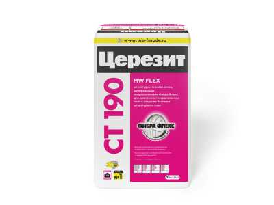 Клей для минеральной ваты Церезит CT 190, 25 кг Клей для минеральной ваты Церезит CT 190, 25 кг